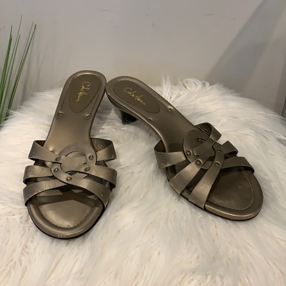 EUC Cole Haan Metallic Slip-On Sandals 8B
